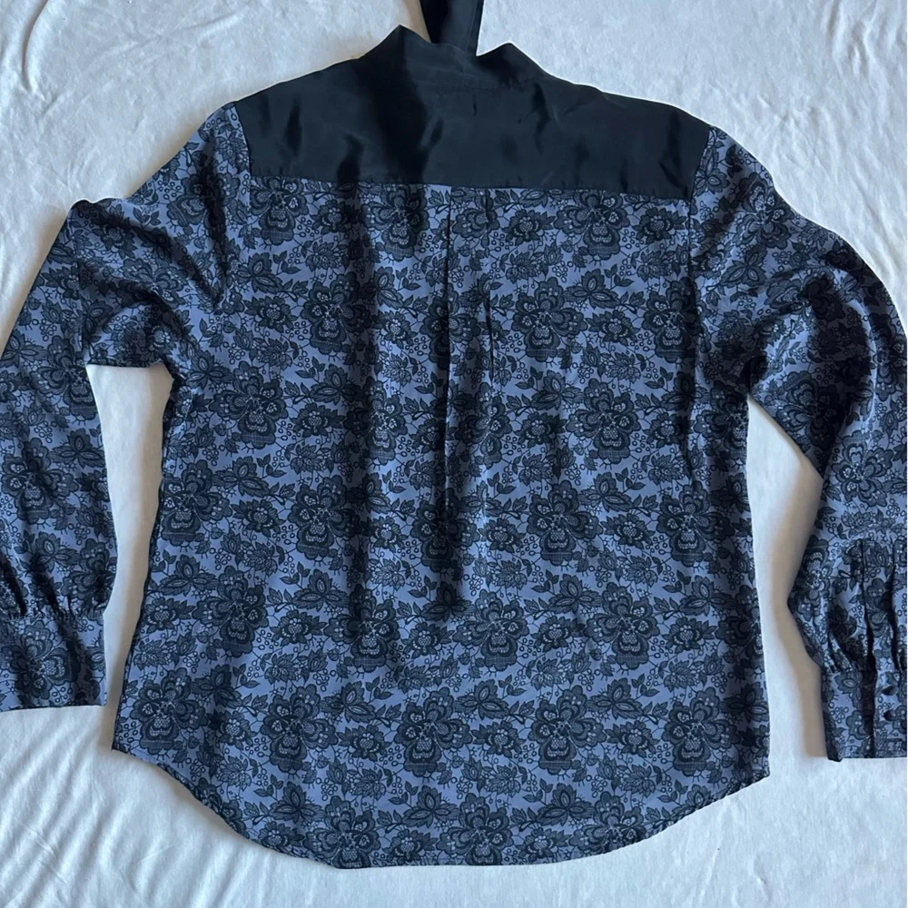 Scoop NYC Silk Large Black neck tie Dress Top - Picture 14 of 14